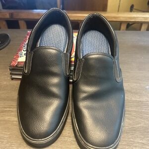 Tred Safe Black Leather Slip Resistant Shoes Men 12 Women 13W Work Shoes CLEAN